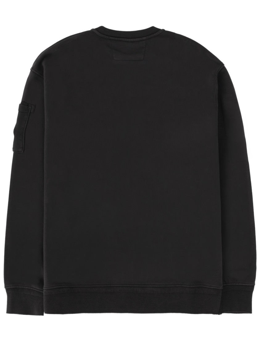 C.P. Company Black Sleeve Logo Cotton Sweatshirt
