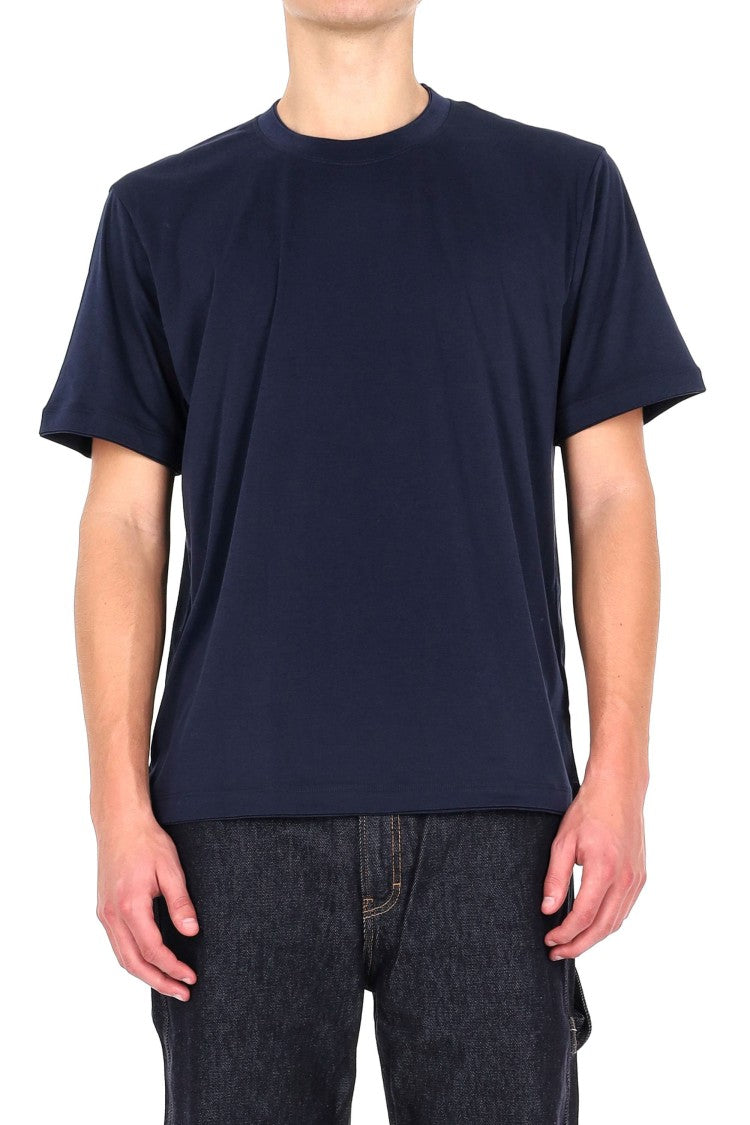 Eleventy Blue Double-Trim Cotton T-Shirt