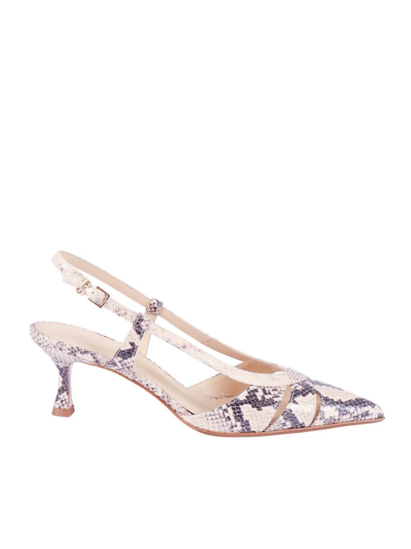 Sergio Levantesi Sabbia Edda6 Snakeskin Slingback Pumps