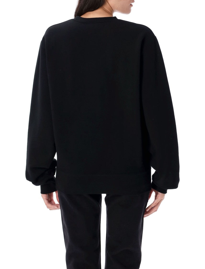 Saint Laurent Cassandra Embroidered Logo Fleece Sweatshirt