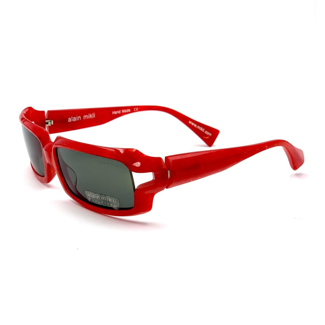 Alain Mikli Red A0488 Acetate Rectangular Sunglasses