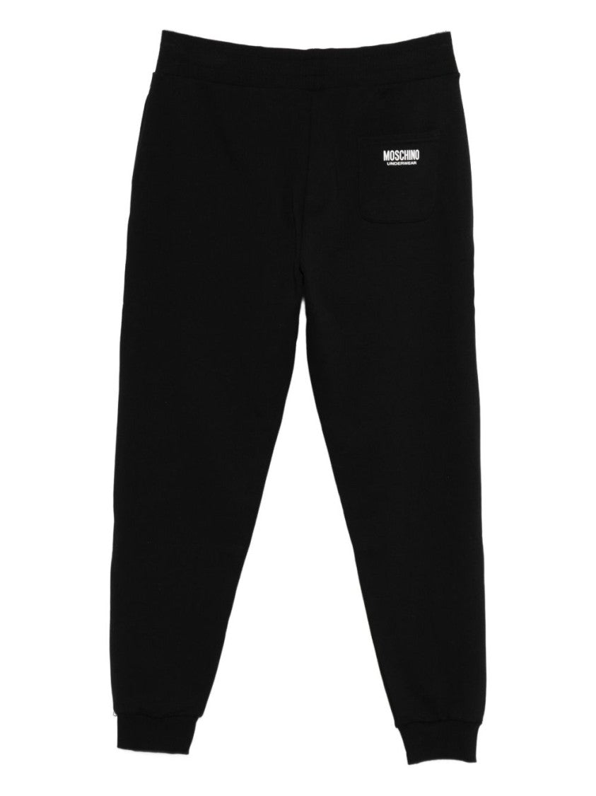 Moschino Tailored Black Trousers With Logo-Embellished Waistband
