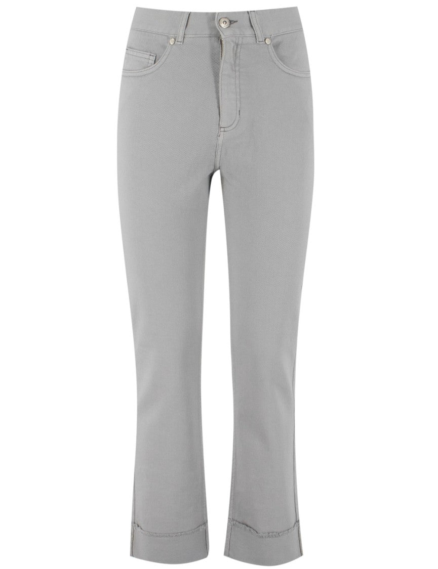 Panicale High-Waisted Trousers With Jewel-Embellished Turn-Up Detail