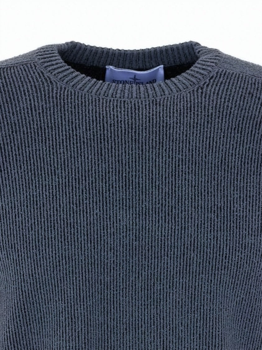 Stone Island Textured Ribbed Knit Crewneck Jumper