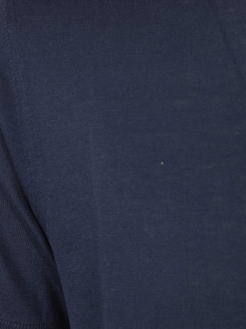 Lardini Silk Knit Sweater With Crew Neck And Ribbed Details