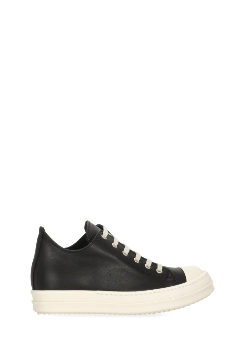 Rick Owens Black Hollywood Leather Low-Top Sneakers