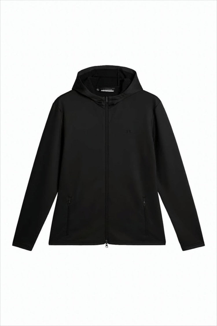 J Lindeberg Smooth Fabric Zip-Up Jacket With Hood