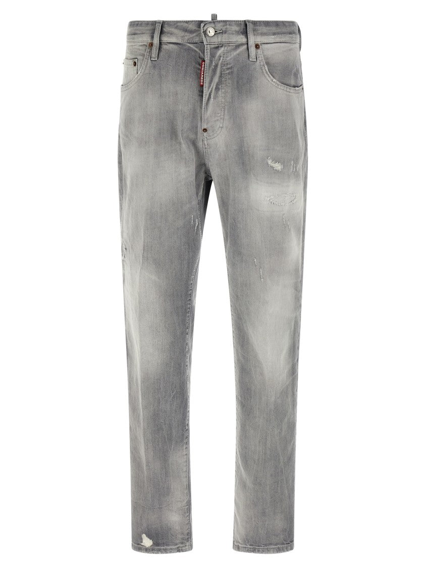 Dsquared2 Used-Effect Stonewashed Stretch Cotton Denim Jeans
