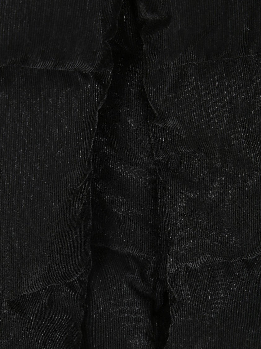 Herno Cropped Down Coat With Horizontal Quilting And High Stand Collar