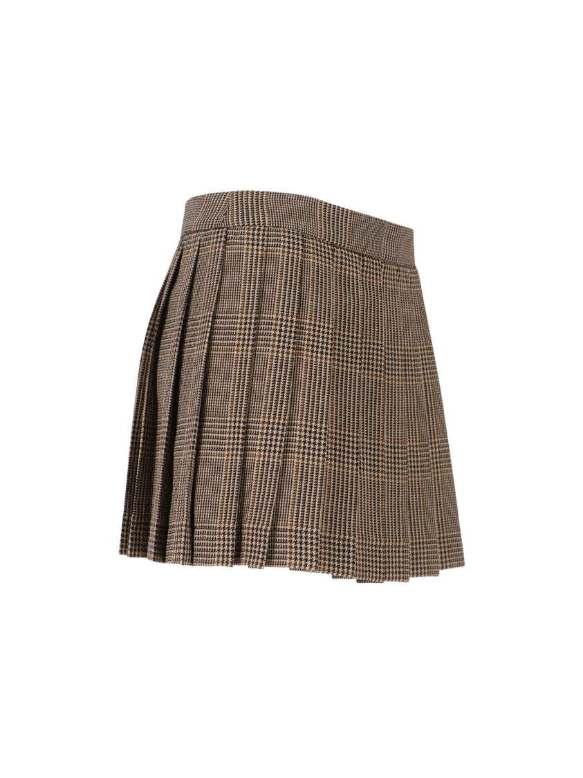 Golden Goose Prince Of Wales Check Pleated Mini Skirt