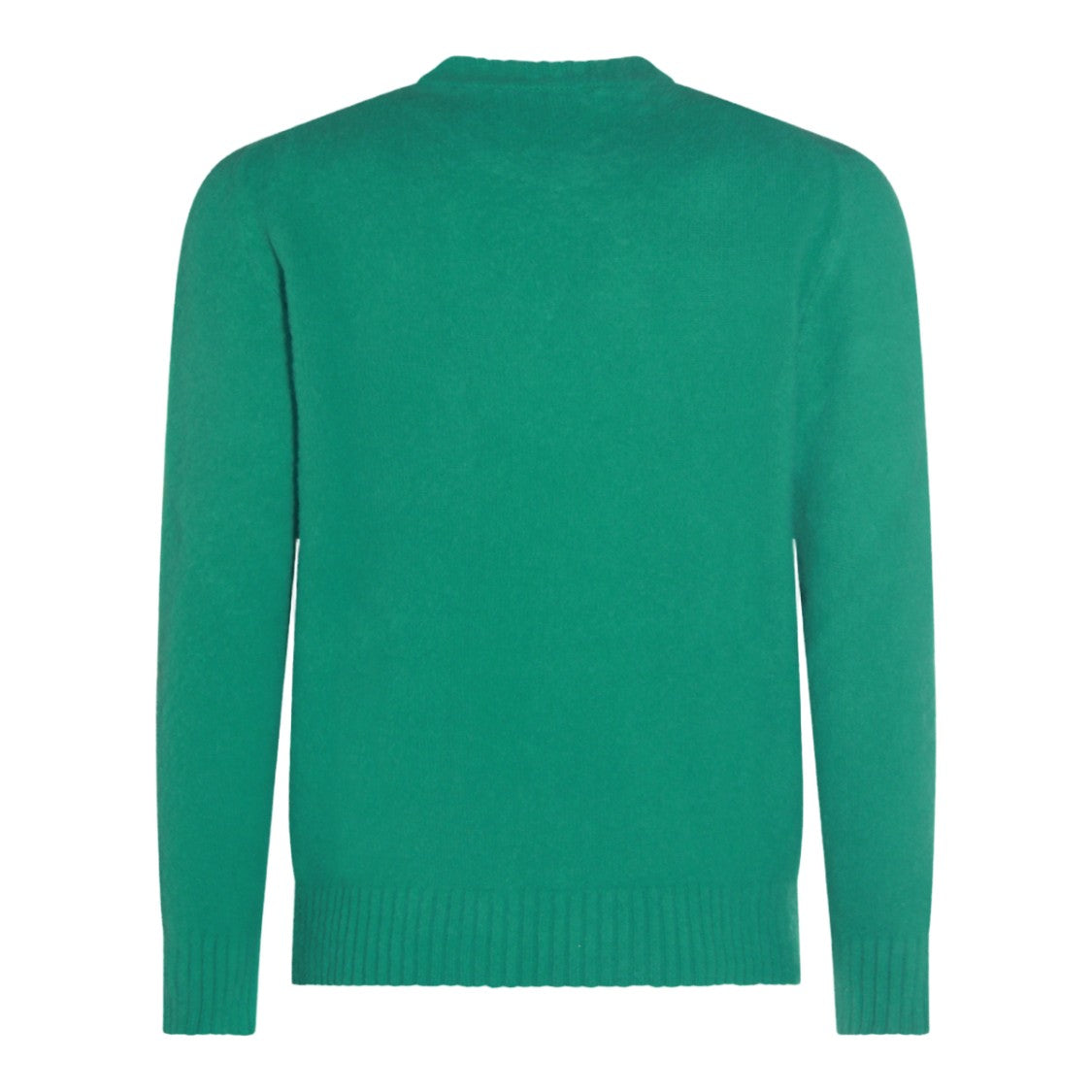 Piacenza Cashmere Green Cashmere Sweater With Classic Crew Neckline