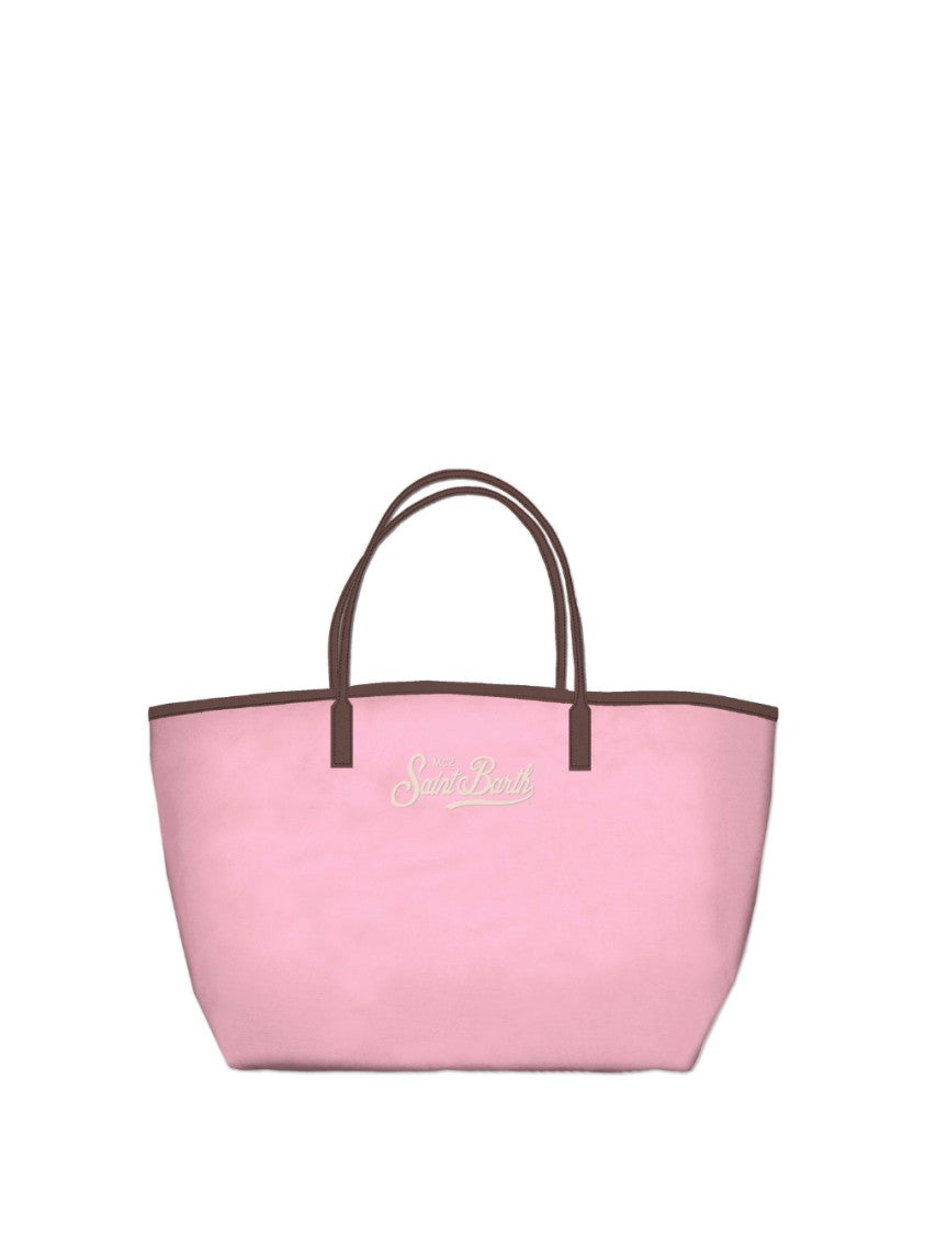 Mc2 Saint Barth Mid Nylon Shoulder Bag With Vibrant Pink Tone