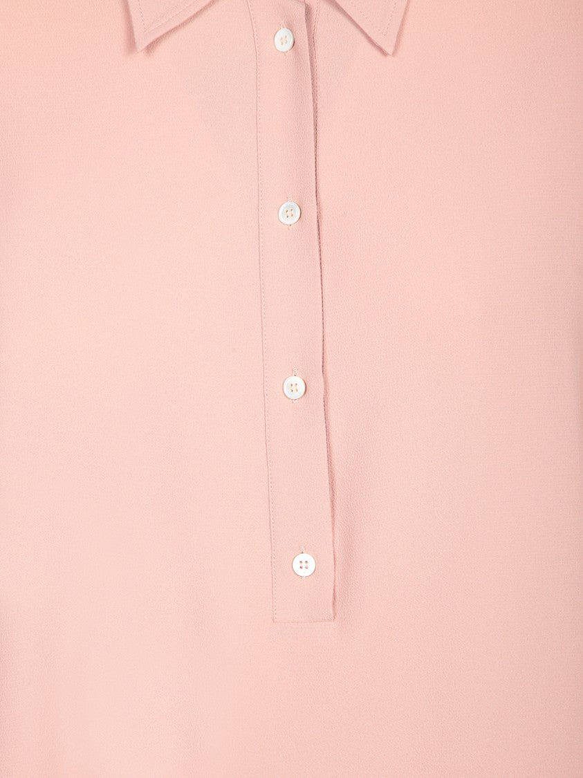 Incotex Refined Pink Silk-Blend Crepe Blouse