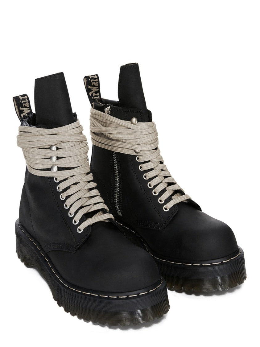 Dr. Martens X Rick Owens Black Side-Zip Steel-Toe Quad Sole Boots