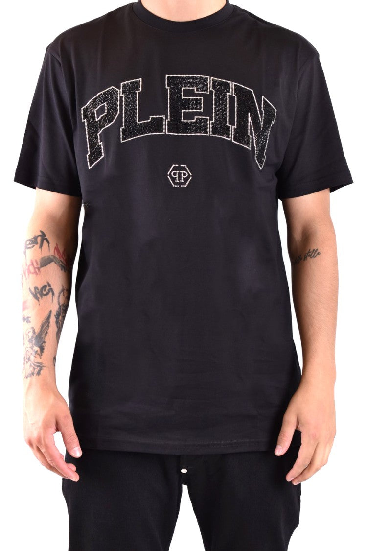 Philipp Plein Oversized Logo Black Cotton T-Shirt