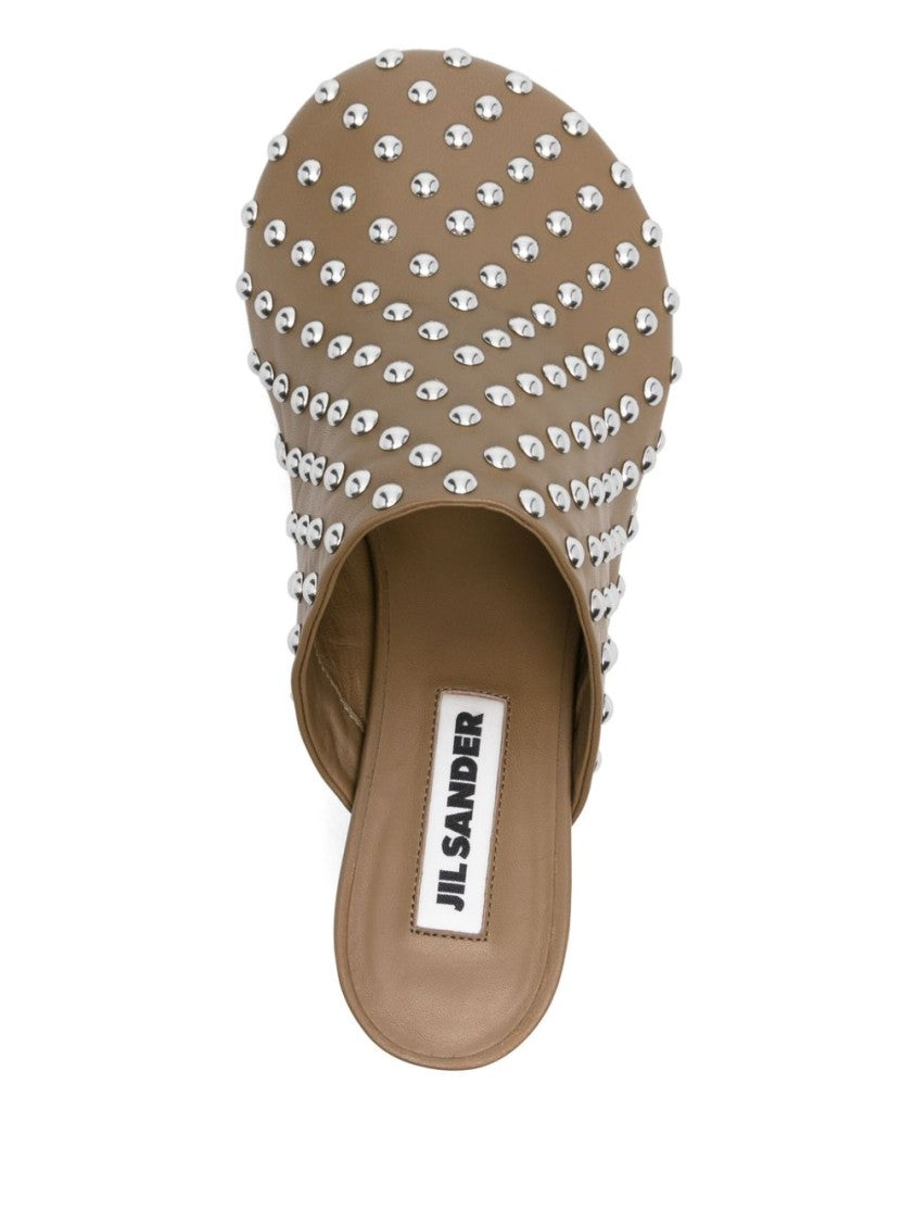 Jil Sander Pointed Toe Mule With Metallic Studs