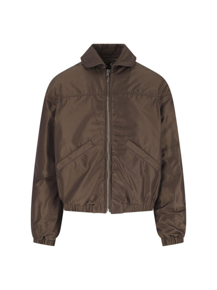 Lemaire Brown Removable-Collar Cotton Viscose Jacket