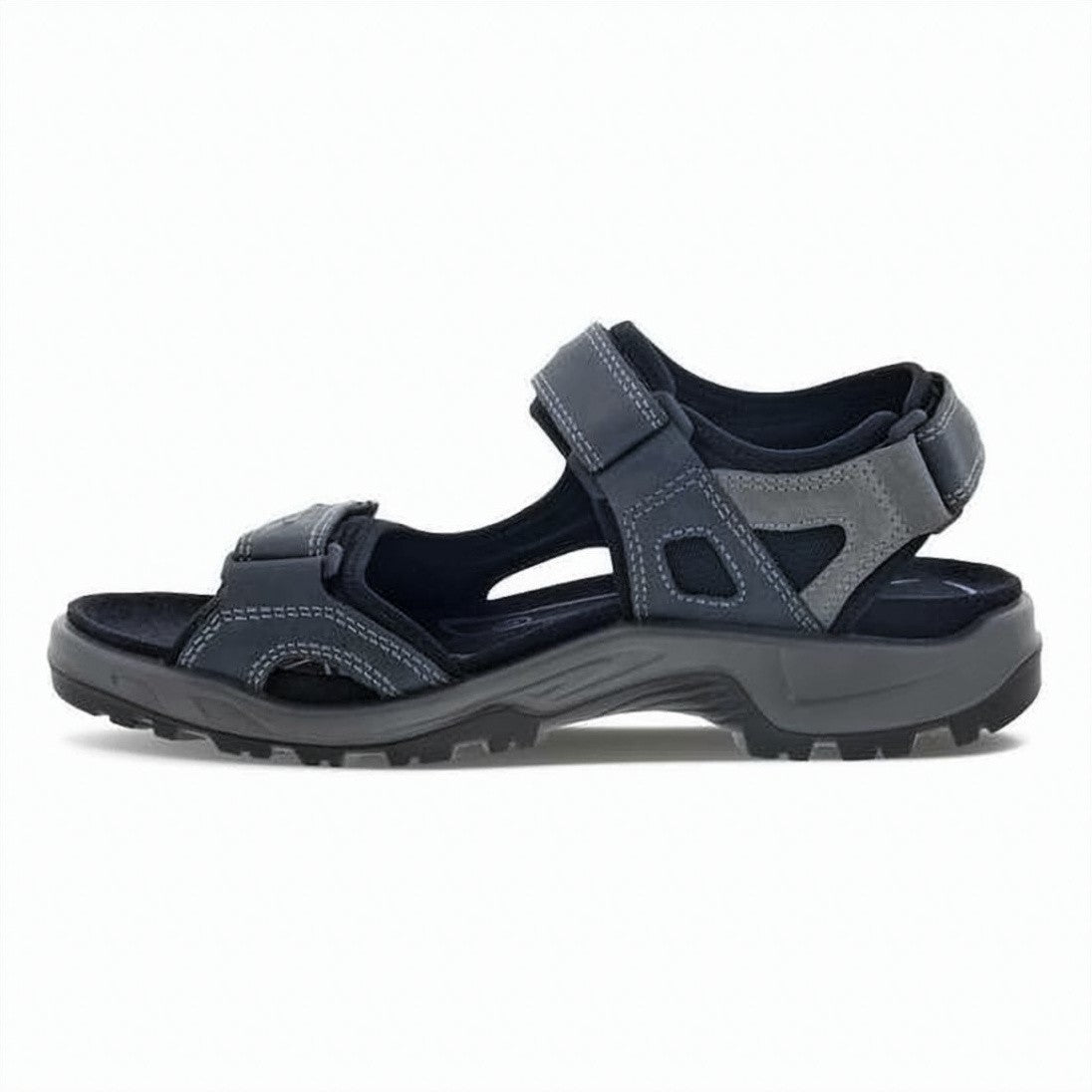 Ecco Rugged Grey Sandals With Adjustable Leather Straps