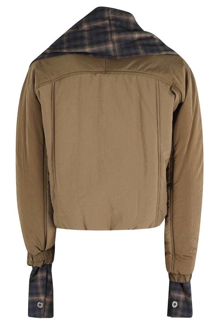 Marbell Cropped Check Pattern Jacket