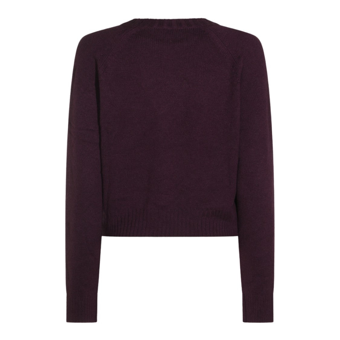 Allude Deep Plum Ribbed Knit Sweater