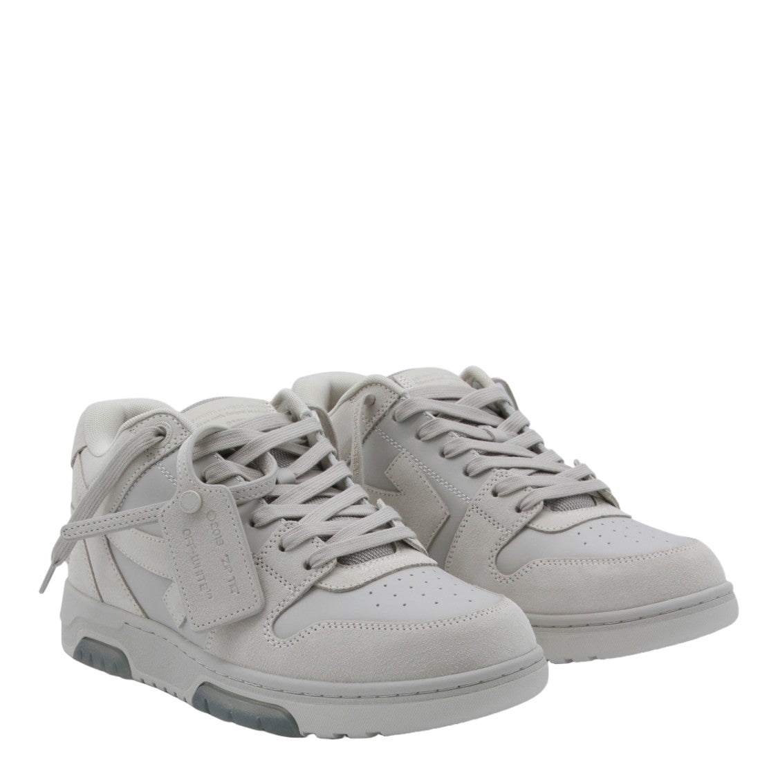Off-White Low-Top Grey Sneakers With Textured Overlays