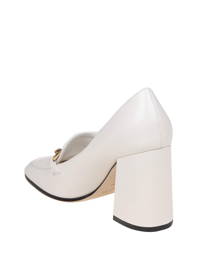 Jimmy Choo Cream White Leather Pump