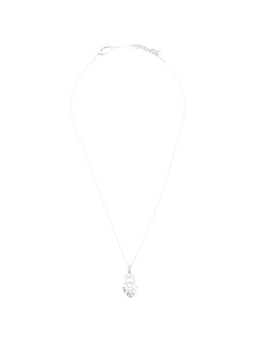 Vivienne Westwood Silver Hand-Shaped Pendant Crystal Necklace