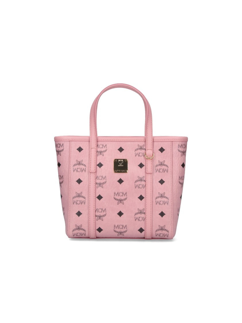 Mcm Small Logo-Print Tote Bag With Removable Shoulder Strap