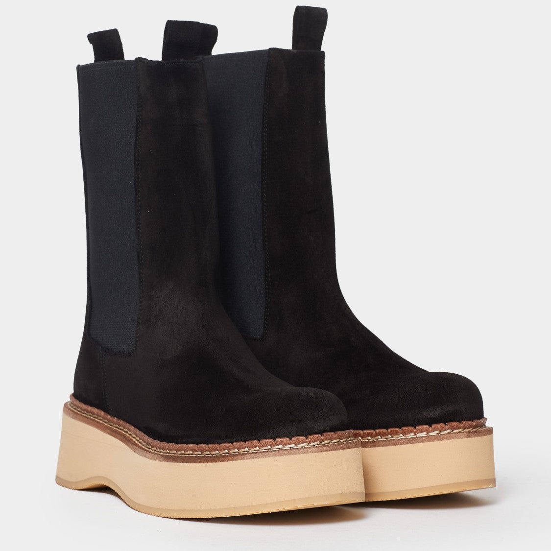 Paloma Barceló Black Suede Chelsea Ankle Boots