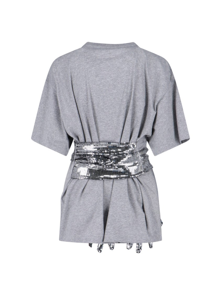 Mm6 By Maison Margiela Numeric Tag Gloves T-Shirt – Grey