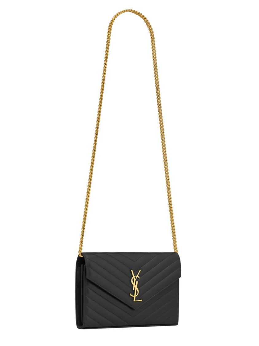 Saint Laurent "Cassandre" Clutch Bag With Chain