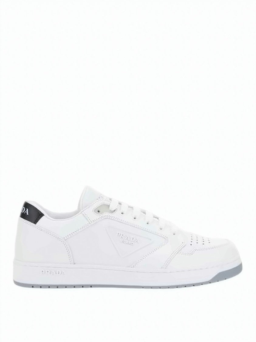 Prada Nappa Leather Low-Top Sneakers With Subtle Embossed Logo