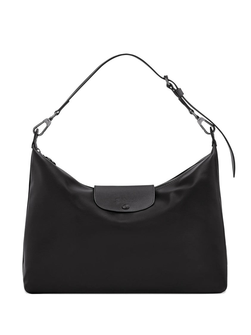 Longchamp Rectangular Black Shoulder Bag With Adjustable Strap