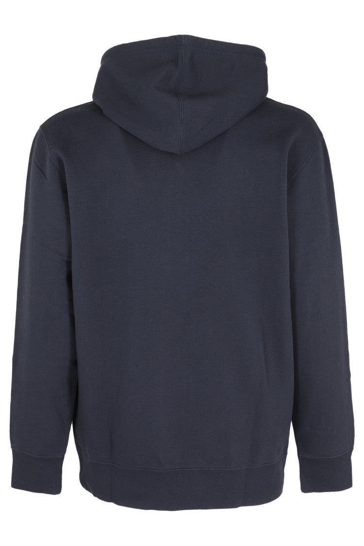 Edwin Navy Hoodie With Sunset Motif