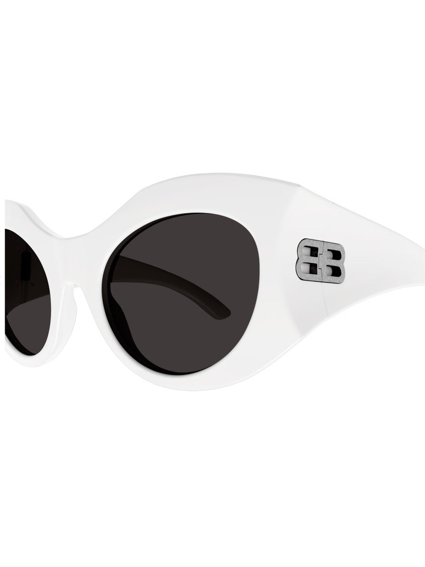 Balenciaga White Bb0256s Cat-Eye Glossy Sunglasses