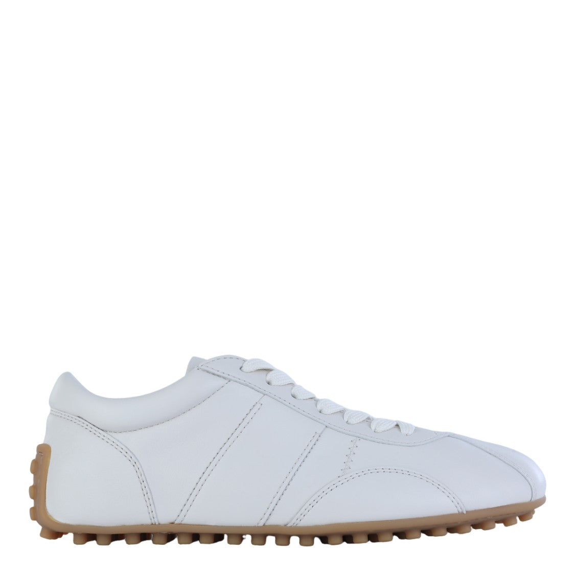 Tod's White Leather Sneakers With Gum Rubber Sole
