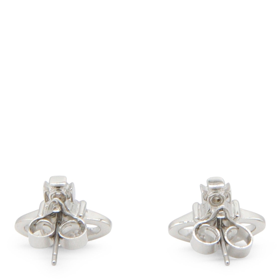 Vivienne Westwood Orb-Shaped Silver Earrings With Crystal Accents