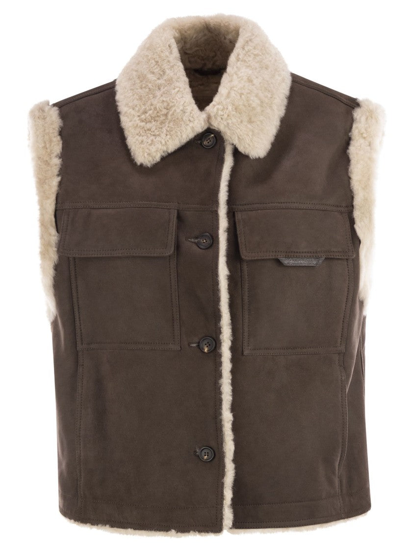 Brunello Cucinelli Sleeveless Shearling Outerwear