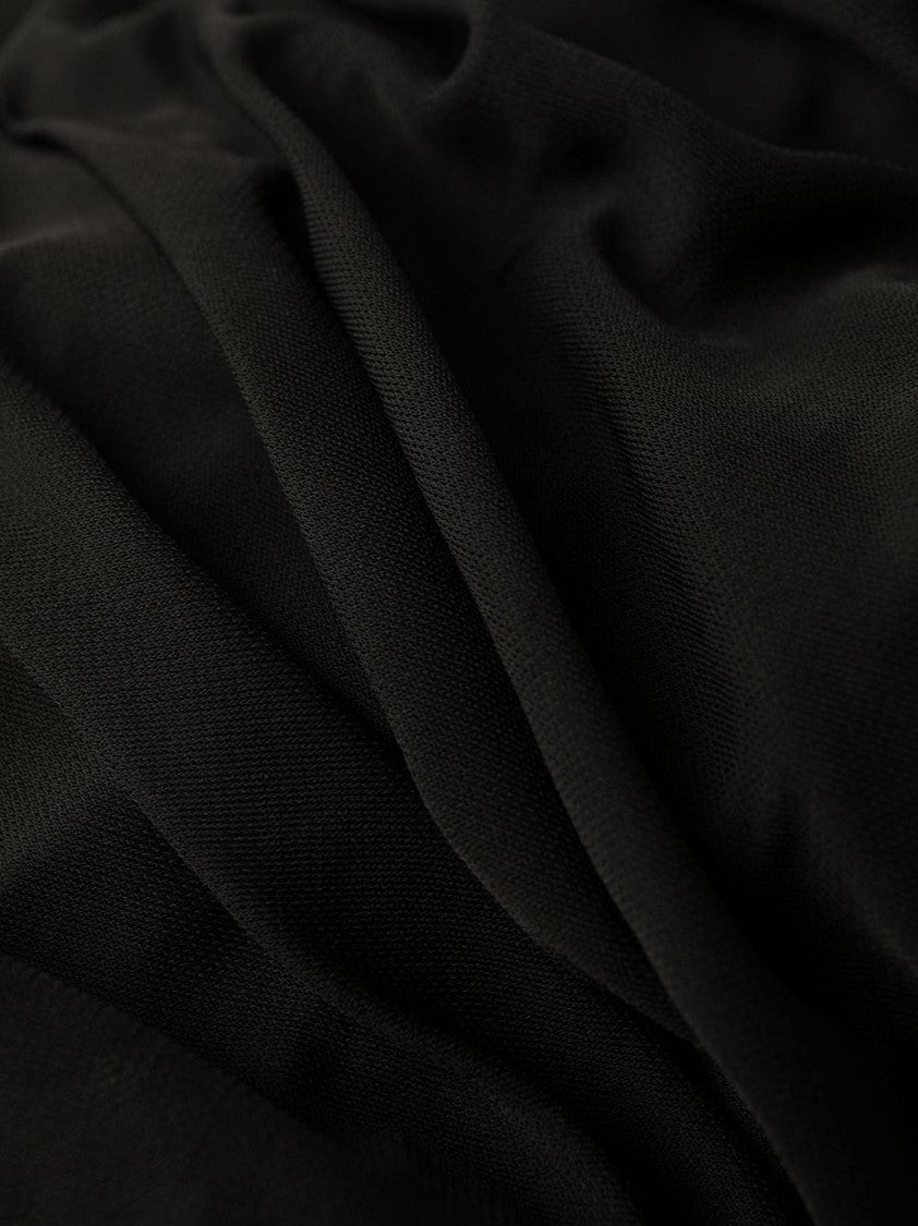 Saint Laurent Mini Black Dress With Deep V-Neckline