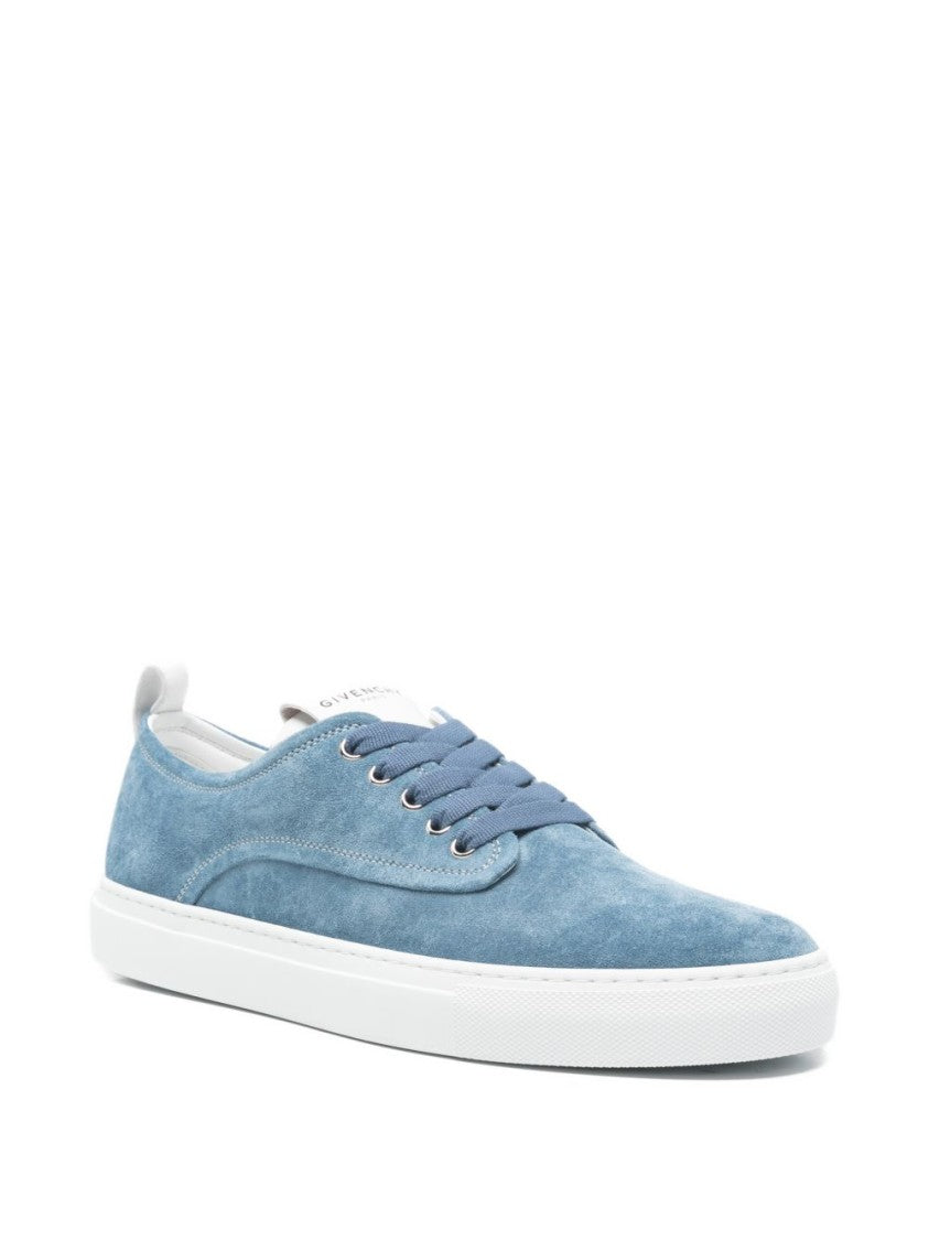 Givenchy Minimalistic Blue Suede Sneakers With Rubber Sole