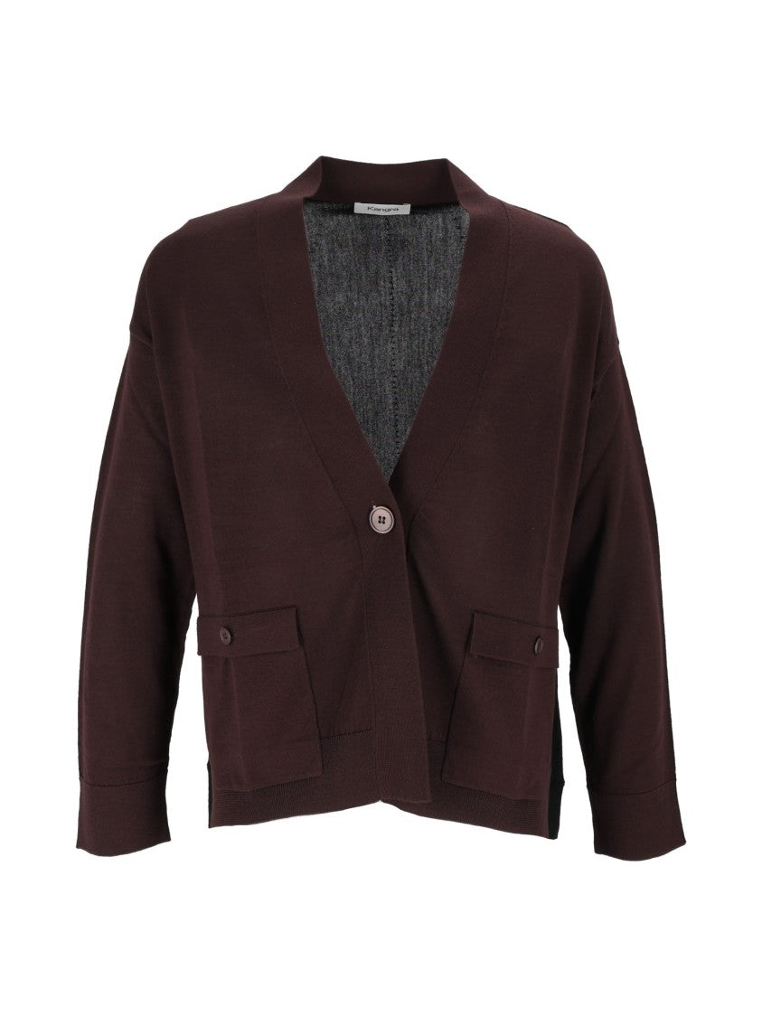 Kangra Cashmere Rounded Color Block Flap Pocket Jacket