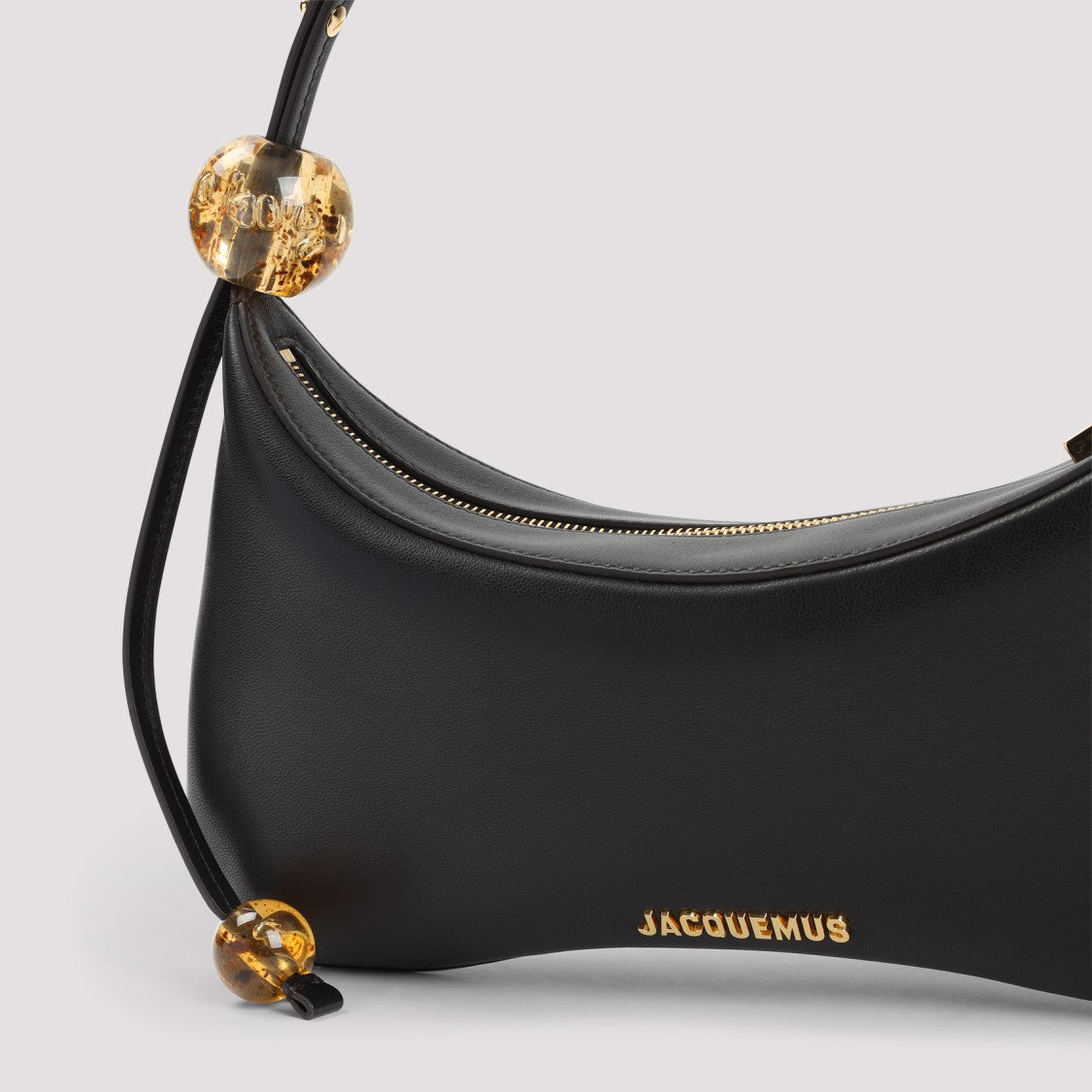 Jacquemus Le Grand Bisou Perle Black Lamb Leather Handbag