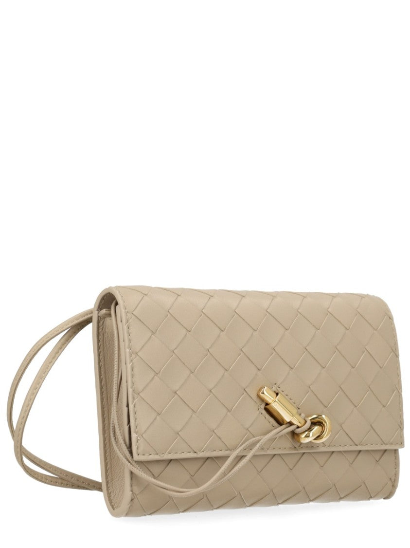 Bottega Veneta Woven Lamb Leather Pochette With Gold-Tone Hardware