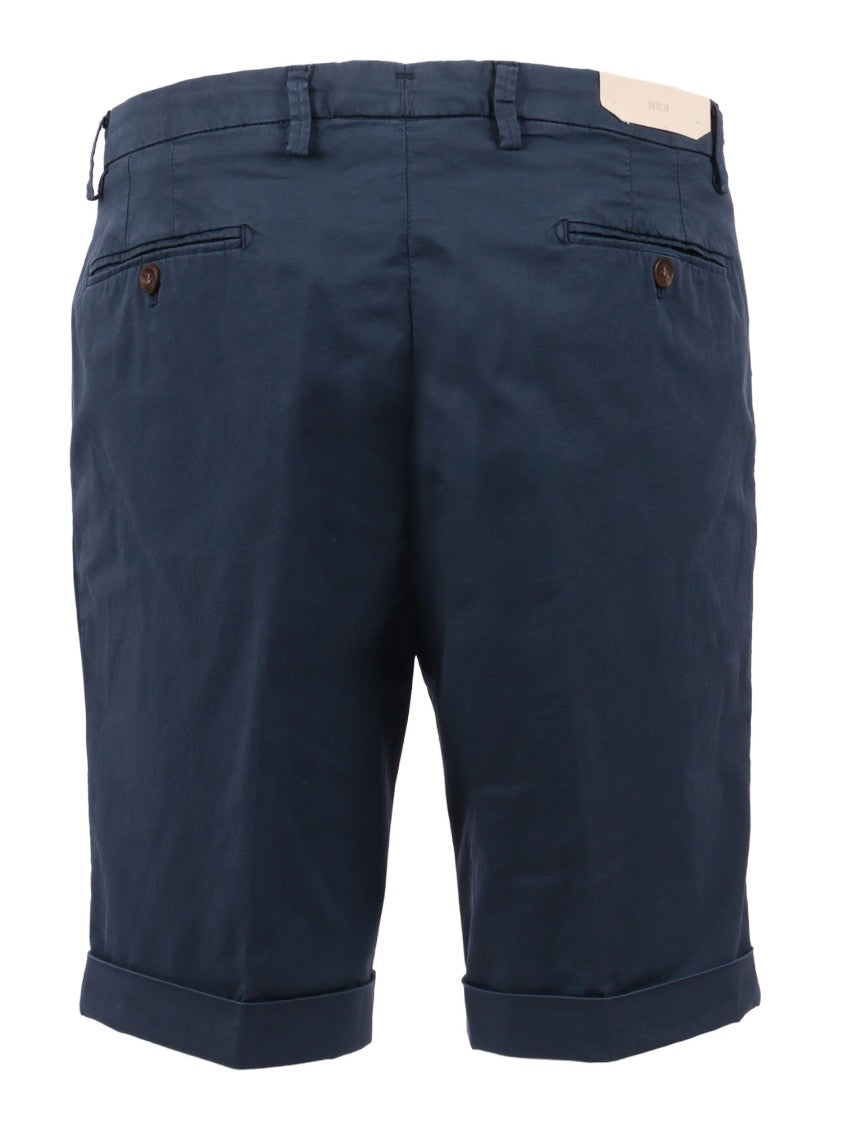 Briglia Blue Tailored Cuffed Bermuda Shorts