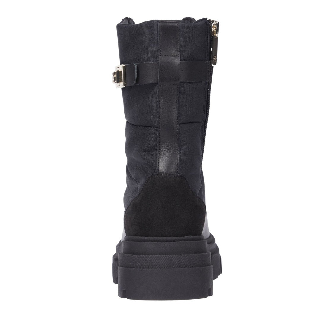 Tommy Hilfiger Black Leather Biker Platform Boots