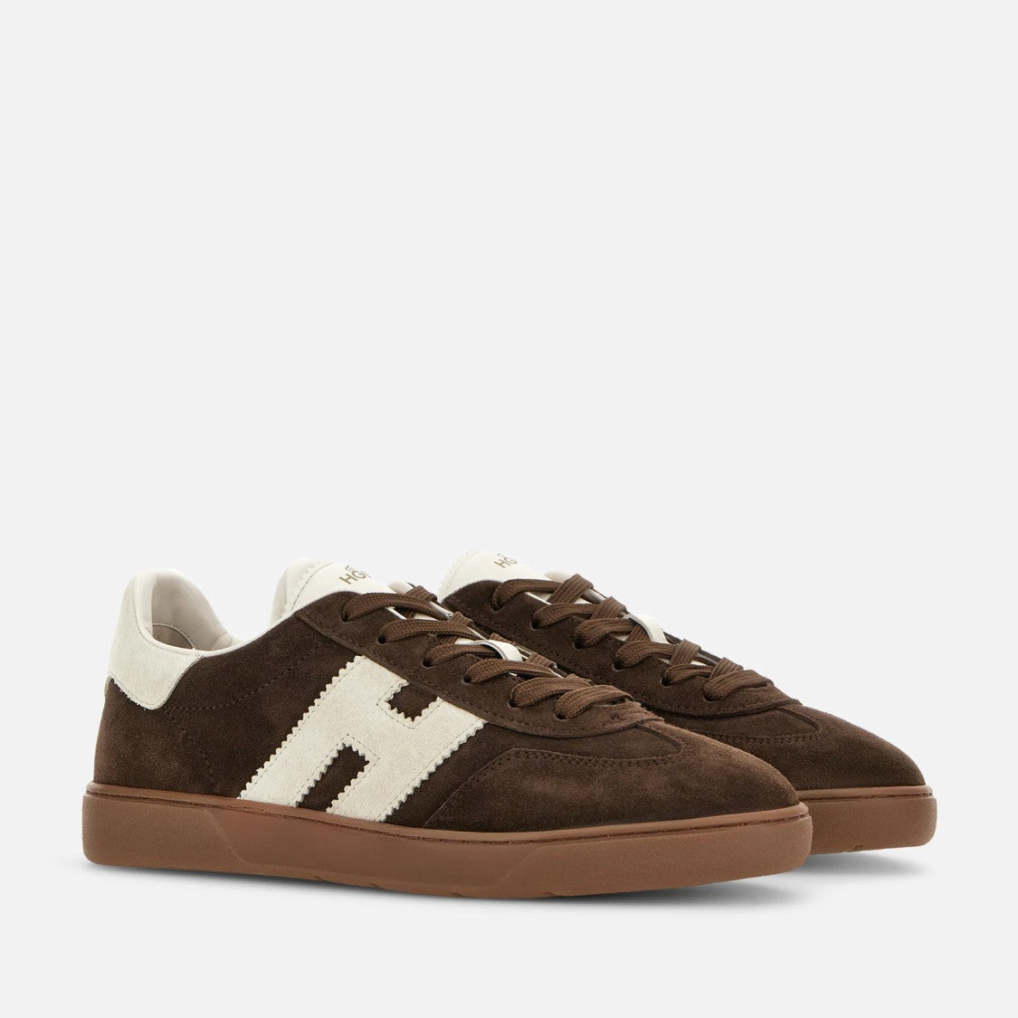Hogan Brown Cool H Leather Sneakers