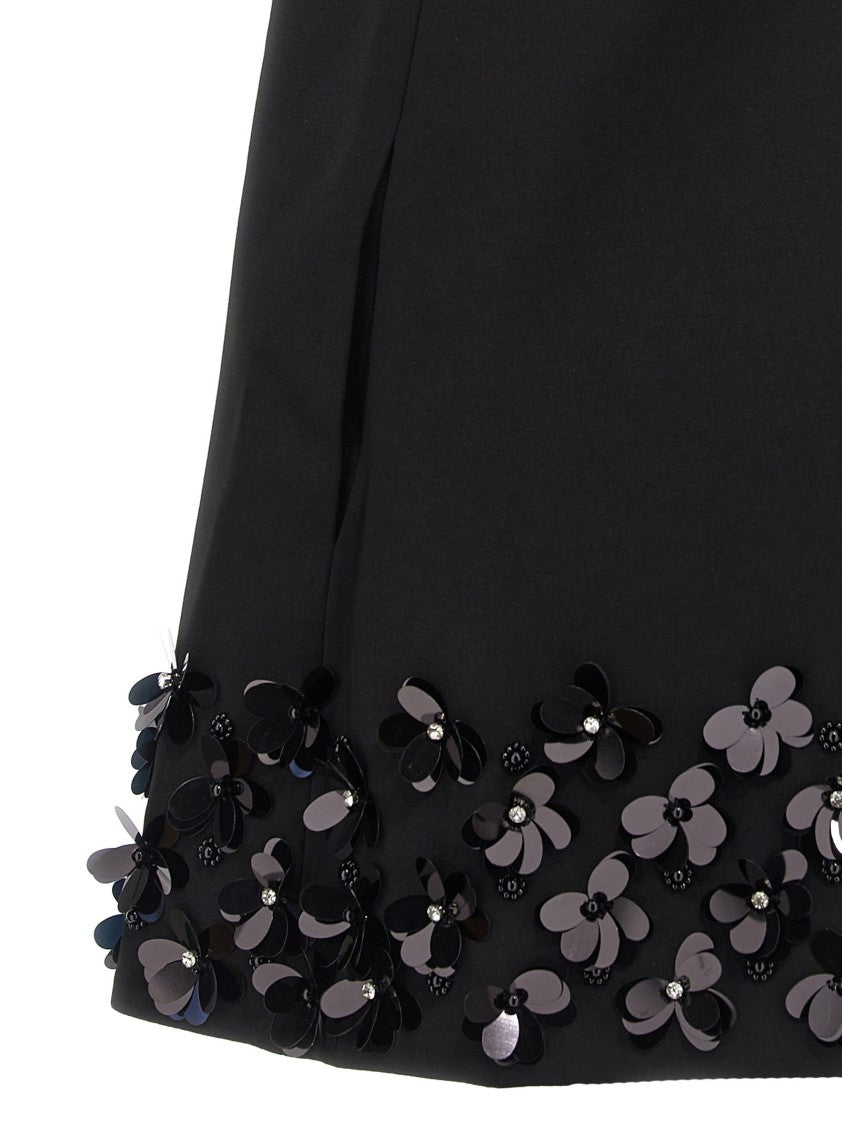 Self-Portrait 'Black Crepe 3D Sequin Mini' Dress