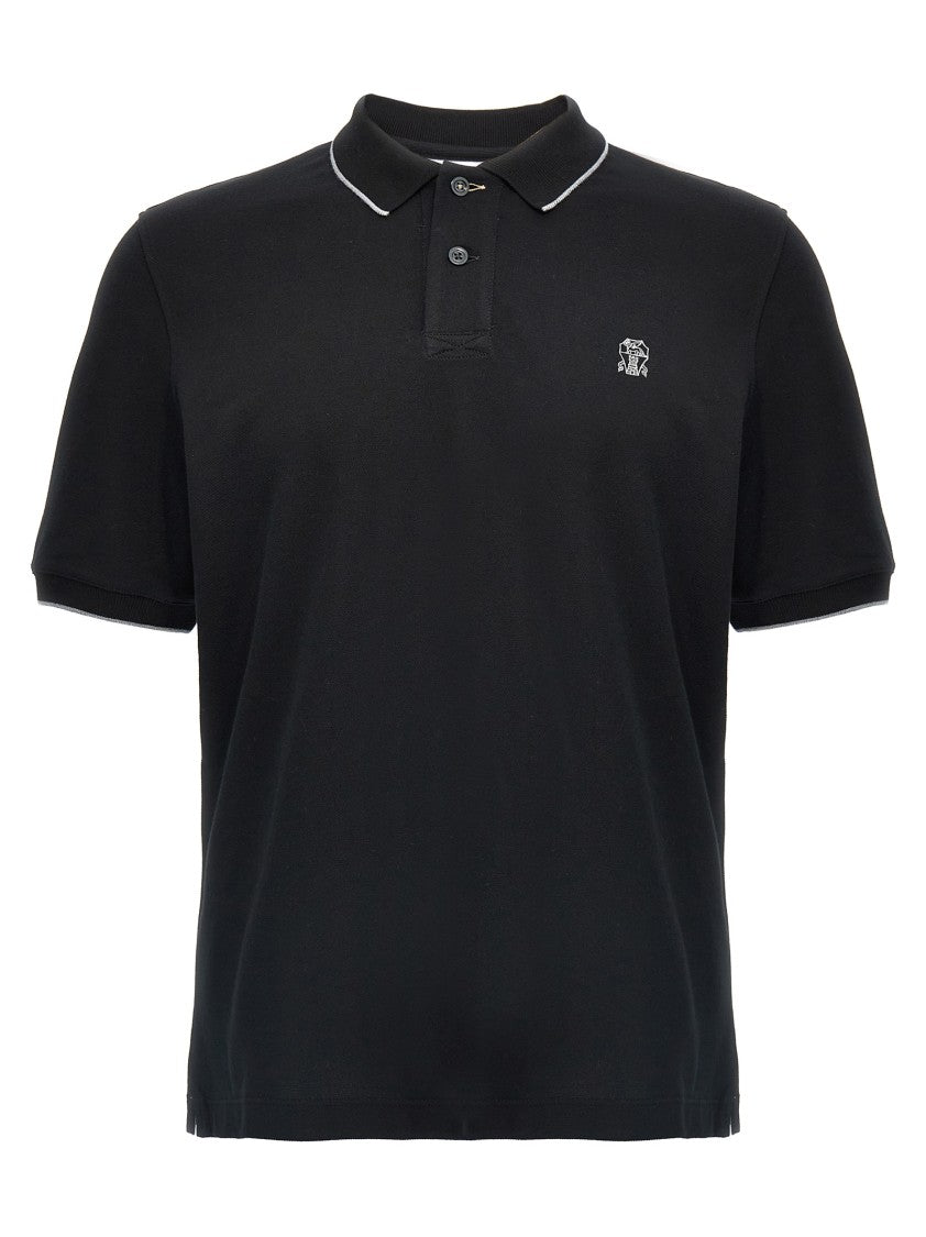 Brunello Cucinelli Logo Piqué Polo Shirt