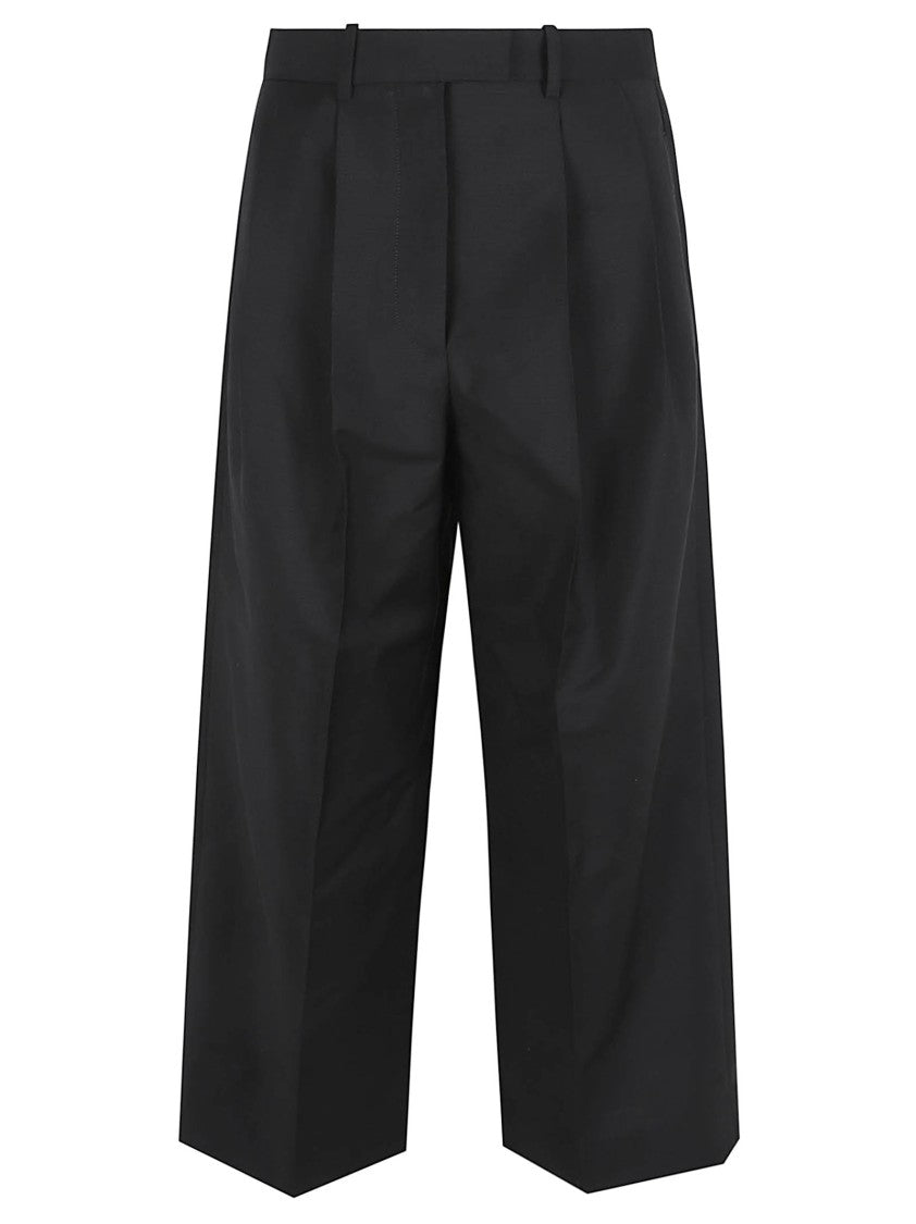 Givenchy Double-Pleat Black Trousers In Wool And Mohair Blend