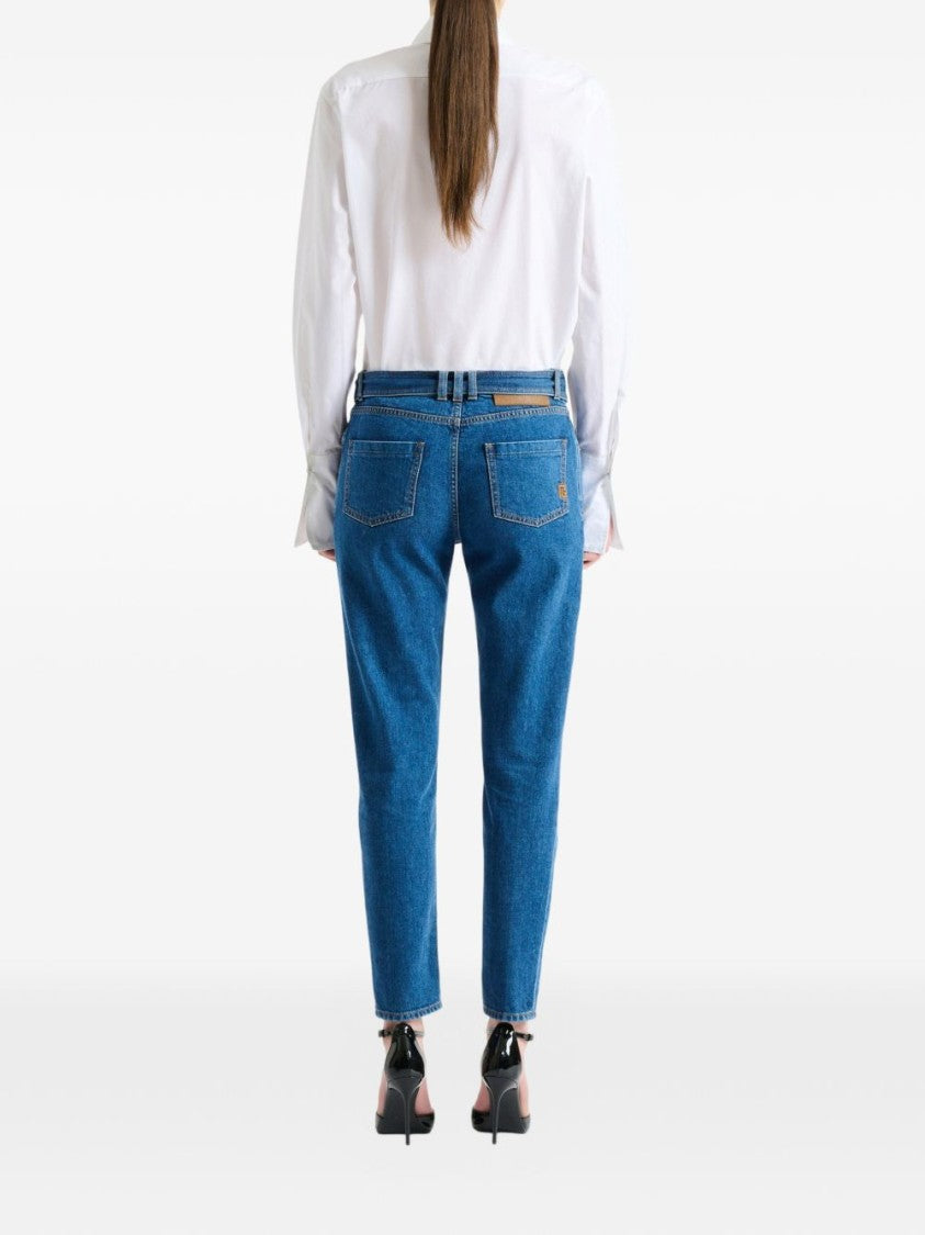 Balmain Straight-Leg Denim Jeans With Oversized Gold Buckle Belt